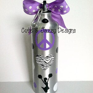 Personalized Custom 25 fl oz BPA Free Aluminum Water Bottle Drink Beverage Cup Sports Gift Idea Cheer Gymnastics image 2