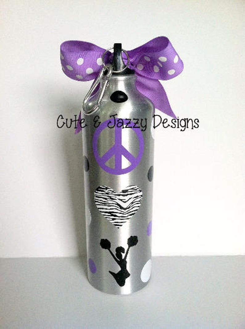 Personalized Custom 25 fl oz BPA Free Aluminum Water Bottle Drink Beverage Cup Sports Gift Idea Cheer Gymnastics image 2