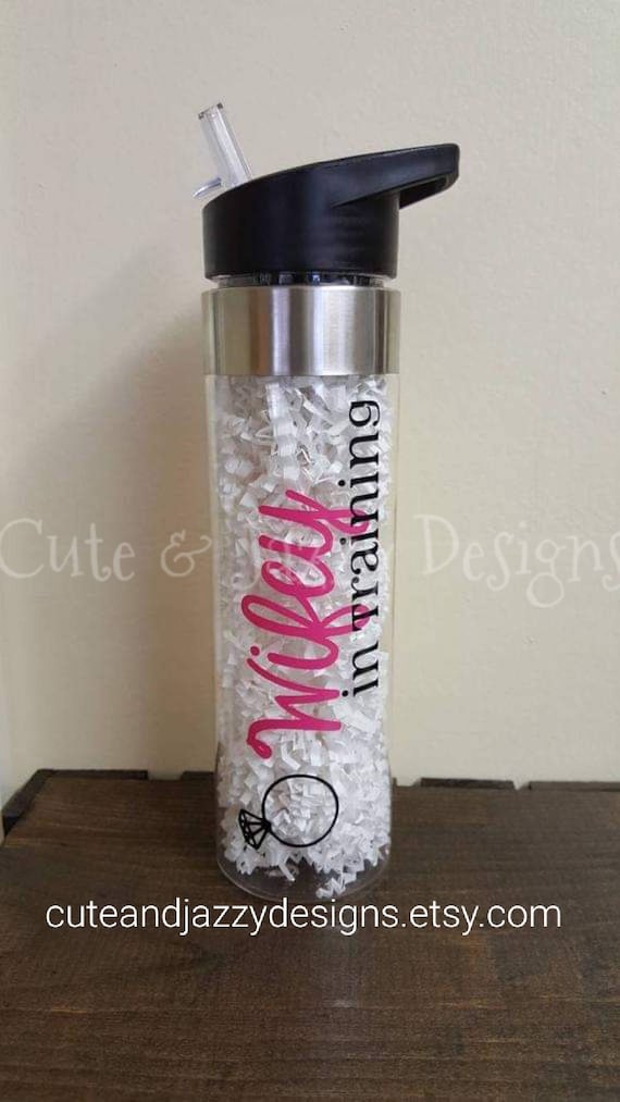 Personalized Wedding 24 Oz Clear Tritan Plastic Water Bottle Etsy