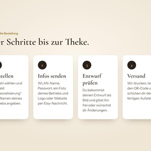 WLAN Aufsteller mit QR-Code & NFC, Gäste-Internet ohne Passwort, individuelles Design im Look deines Betriebs, Tischschild Café Restaurant Bild 6