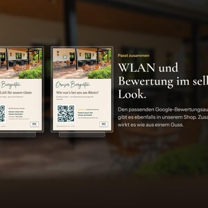 WLAN Aufsteller mit QR-Code & NFC, Gäste-Internet ohne Passwort, individuelles Design im Look deines Betriebs, Tischschild Café Restaurant Bild 5