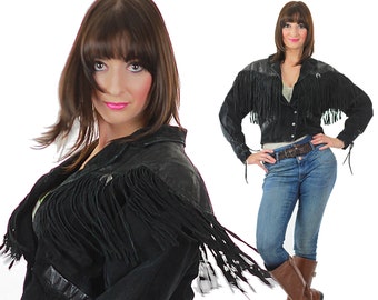 Fringe suede leather jacket 1980s Medium