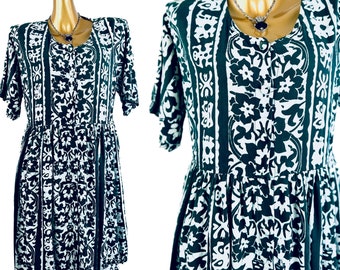 Vintage boho dress babydoll bohemian festival tribal print mini sundress