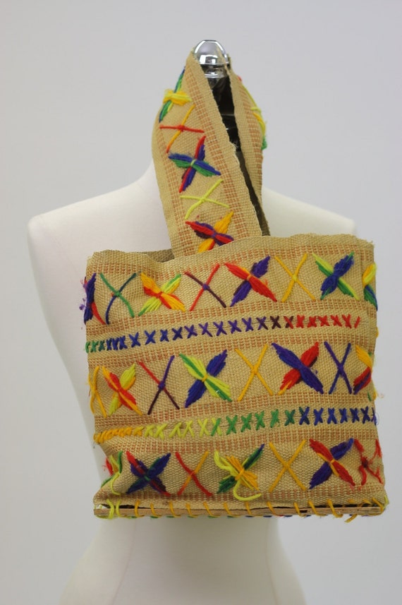 Vintage Boho tote bag beach carry bag  Hippie bag… - image 2