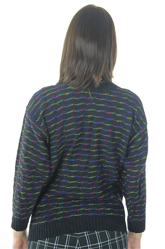 Vintage grandpa sweater rainbow striped pullover … - image 3