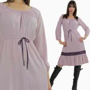 Vintage 70s Hippie Boho peasant Highwaisted Festival Prairie mini Dress