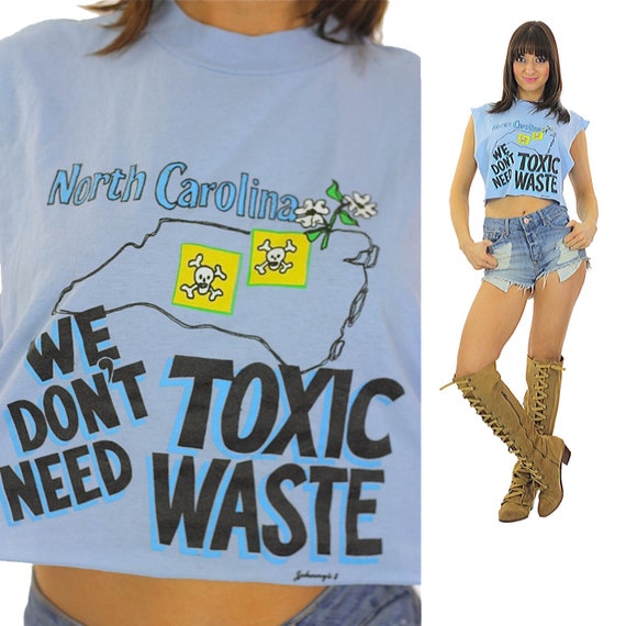 Toxic Waste Tshirt North Carolina Tshirt  Cut off… - image 1