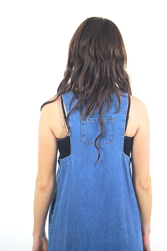 Vintage 90s grunge denim maxi dress sleeveless co… - image 5