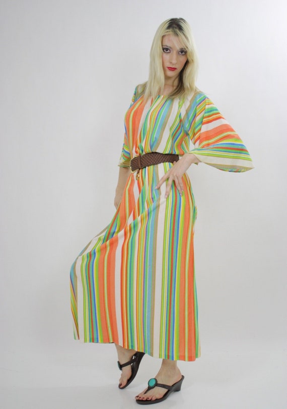 Vintage 60s kaftan dress Maxi length Boho Hippie … - image 2