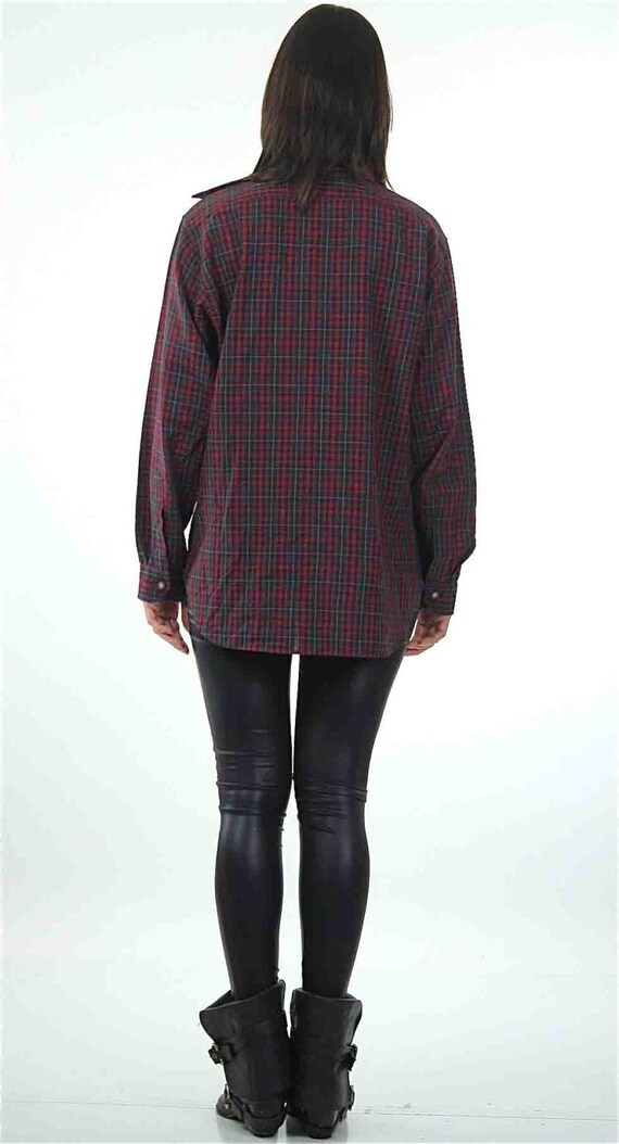 90s Grunge Pendleton wool red plaid shirt - image 4