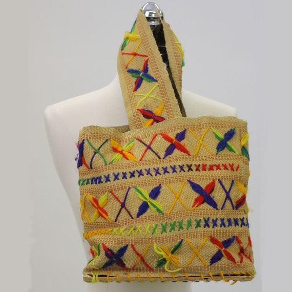 Vintage Boho tote bag beach carry bag  Hippie bag… - image 3