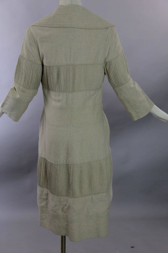 Beige linen coat Vintage 90s boho  designer coat … - image 4