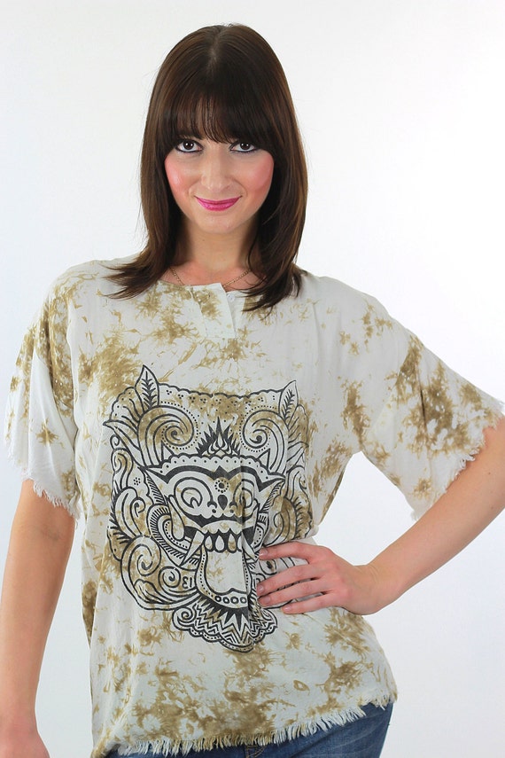 Vintage gothic Boho Gargoyle Top Shirt Goth Monst… - image 5