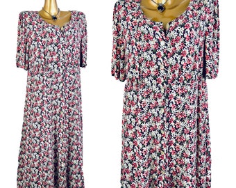 90s cottagecore dress floral babydoll grunge prairie boho maxi sundress plus size 18