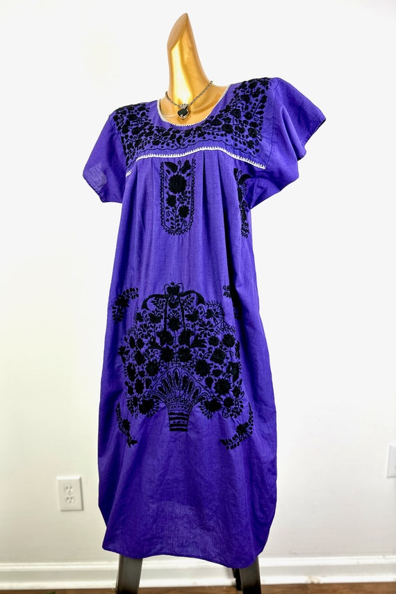 Vintage 70s Boho dress Hippie Oaxacan Mexican flo… - image 5