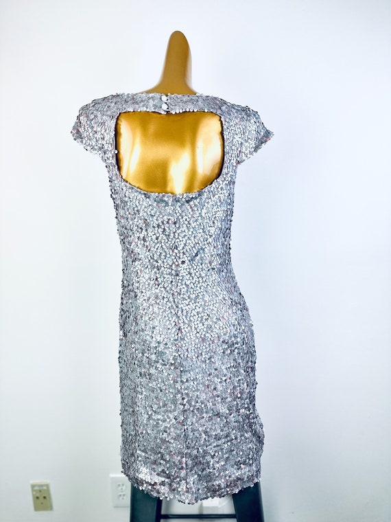 90s prom dress sequin dress formal elegant open b… - image 7