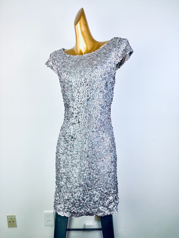 90s prom dress sequin dress formal elegant open b… - image 3
