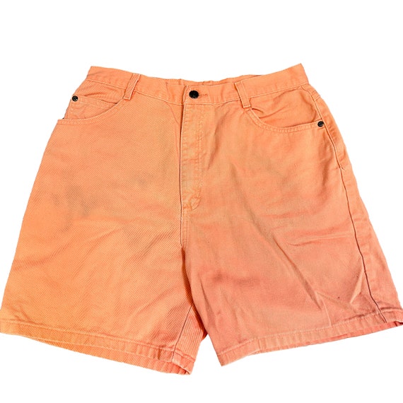 Bright Orange Jean Shorts Vintage 80s High Waisted Denim Shorts