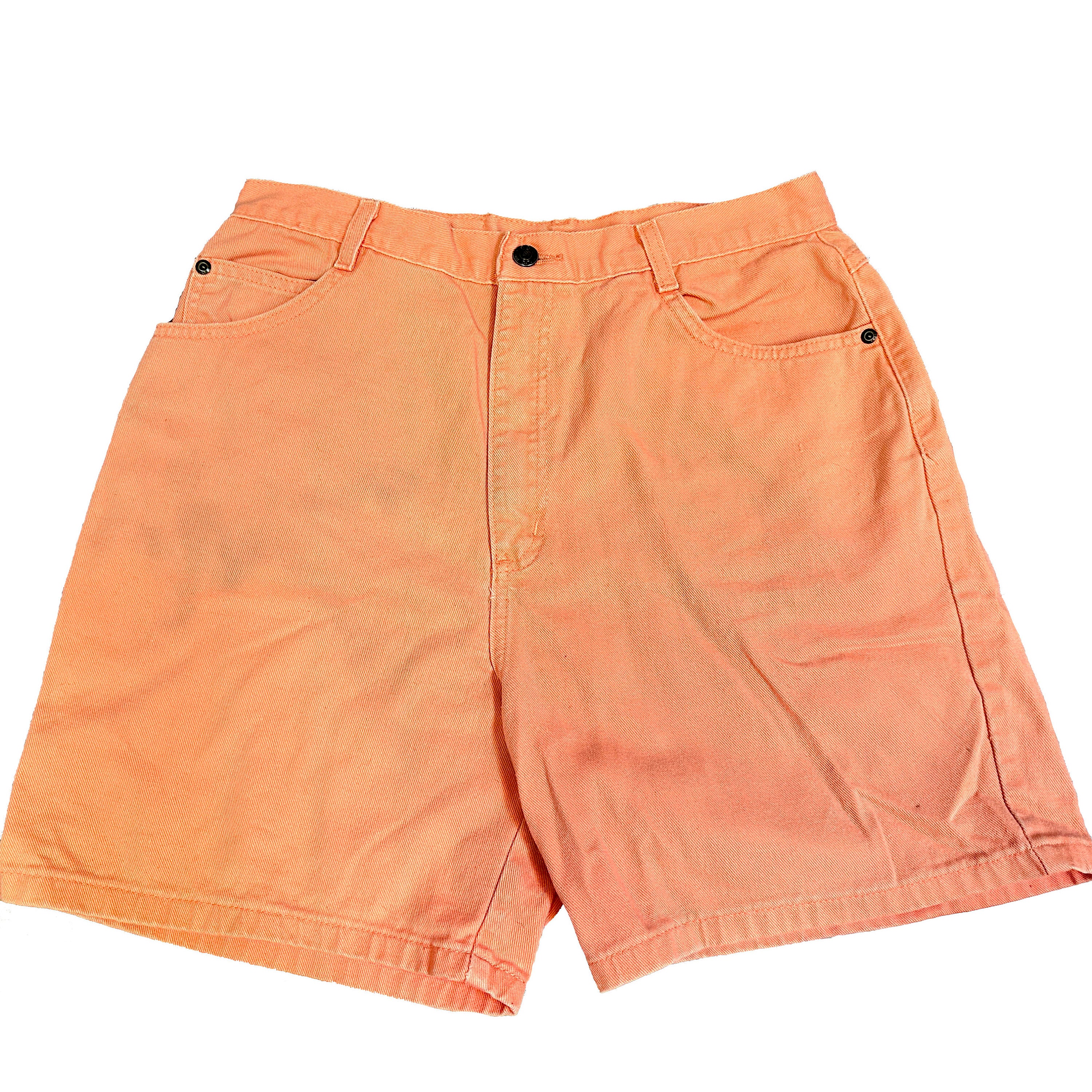 Bright Orange Jean Shorts Vintage 80s High Waisted Denim Shorts
