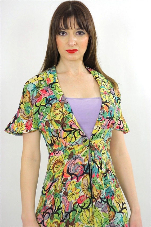 Vintage 80s floral top Sheer jacket Bohemian fest… - image 4
