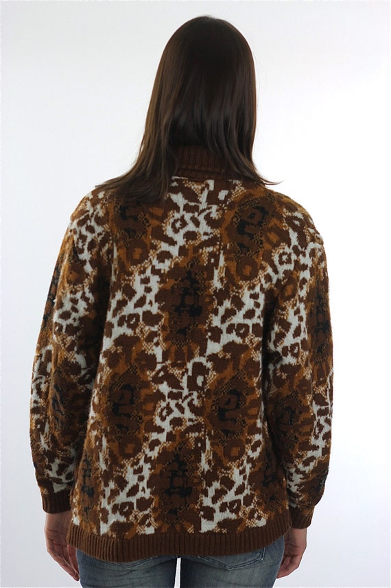 Leopard Sweater 90s Animal Print Cheetah Cardigan… - image 4