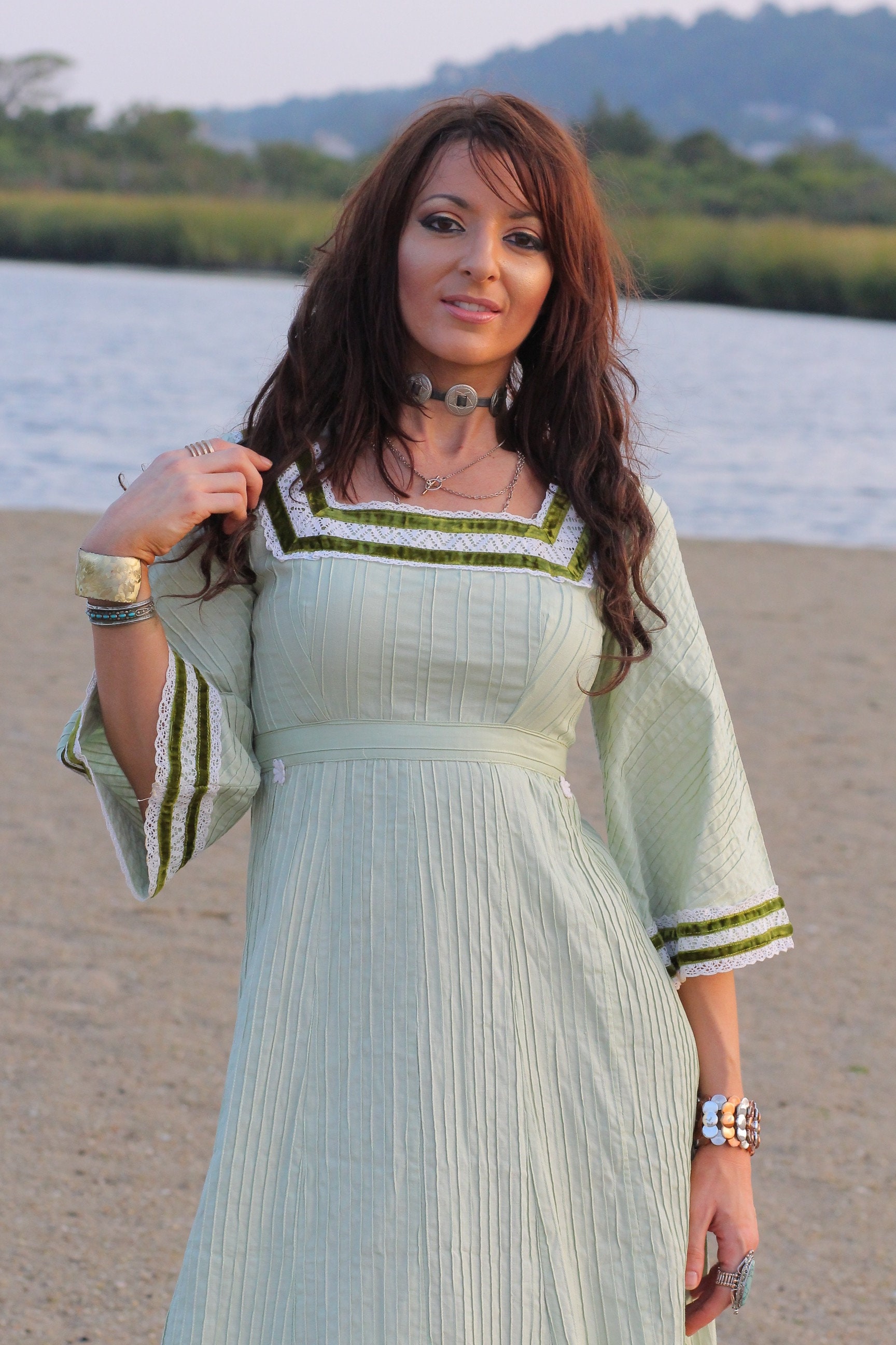 Vintage 60s 70s Boho Hippie Mexican Dress Georgia Charuhas