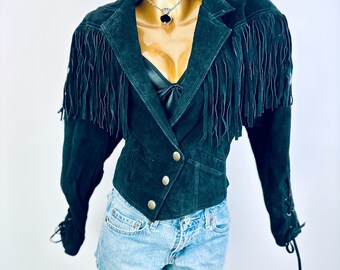 LOVE MOSCHINO Vintage Brown Heavy Real Suede Fringe Asymmetric Zip