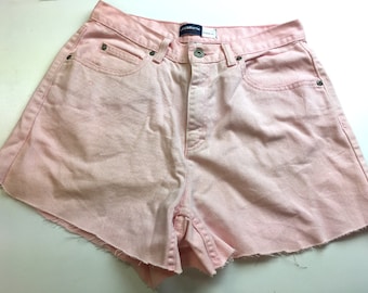 Vintage 80s pink jean shorts high waist cut off shorts Liz Claiborne