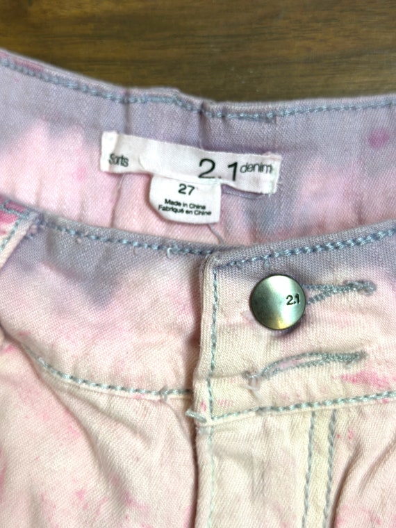 Cut off shorts 90s y2k grunge tie dye pink ombre … - image 6