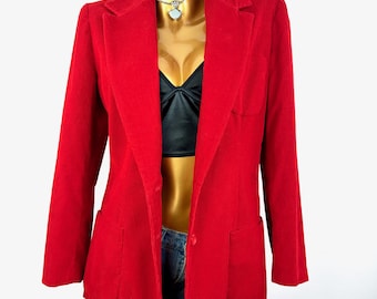70s corduroy jacket blazer red size medium