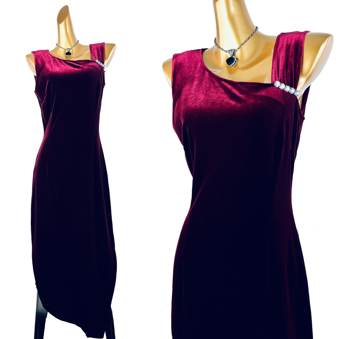 backless black prom dress A Line V Neck Beaded Long Dresses with High Slit Buttons for Clothing Shirts, cute dress Color:Dusty Blue