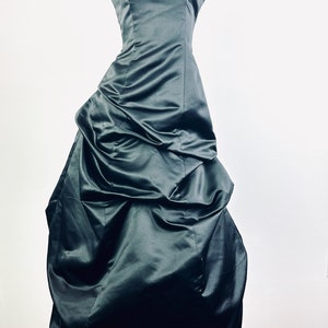 Goth Prom Dress 90s vintage black satin Ballgown wedding guest dress formal image 2