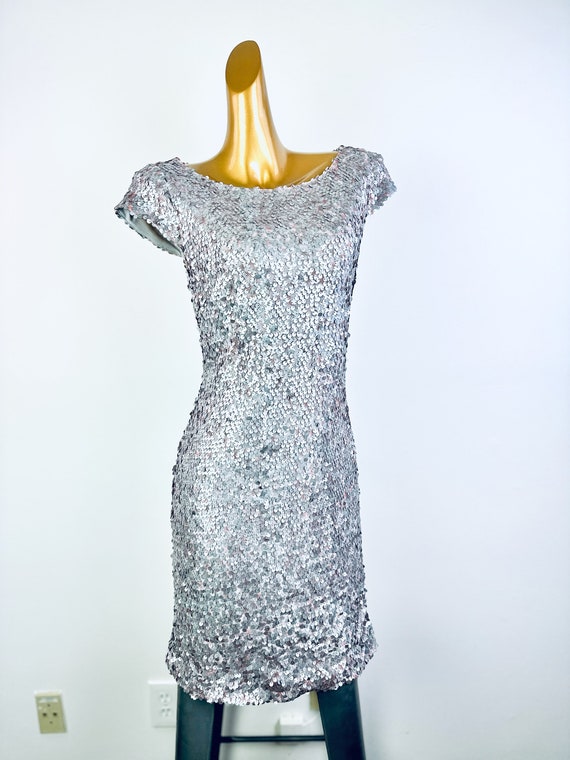 90s prom dress sequin dress formal elegant open b… - image 4