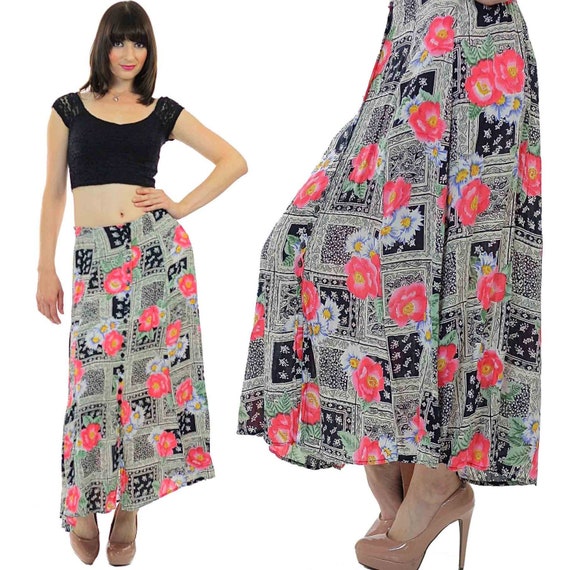 Gypsy Maxi skirt Grunge skirt Floral skirt Hippie… - image 1