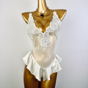 80s teddy lingerie sheer see through lace lingerie teddy