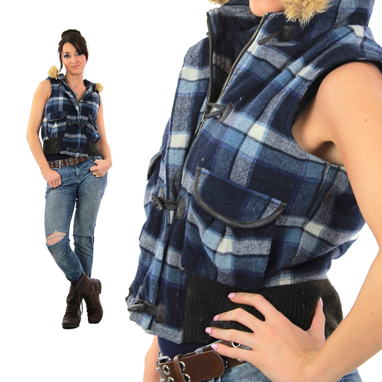 Sleeveless Flannel - Etsy