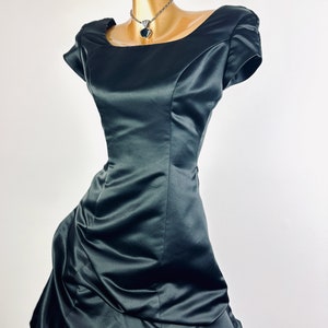 Goth Prom Dress 90s vintage black satin Ballgown wedding guest dress formal image 4