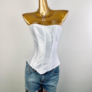 Vintage 90s white coquette bustier corset top