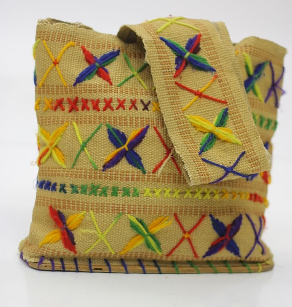 Vintage Boho tote bag beach carry bag  Hippie bag… - image 1