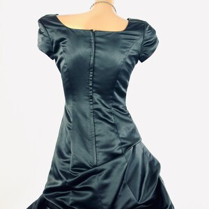 Goth Prom Dress 90s vintage black satin Ballgown wedding guest dress formal image 9