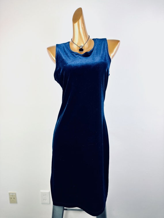 90s velvet slip dress 90s velvet dress short blue gothic slip dress size 8