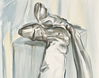 Riding Boots 2, Archival print of vintage, English riding boots, reproduction of original artwork