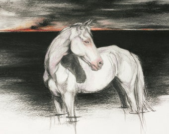 The First Horse: Revelations, Archival print, 8.5" x 11" reproduction of my original artwork.