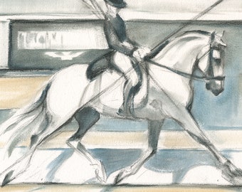 Baroque Dressage Horse, World Equestrian Games, Original Painting by Anna Noelle Rockwell, "Xtended"