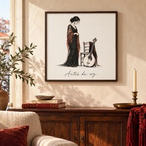 Impressão artística de cantor de fado antes da Voz, decoração de parede de música portuguesa