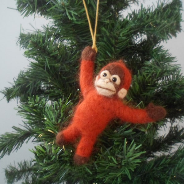 Baby Orangutan Needle Felted