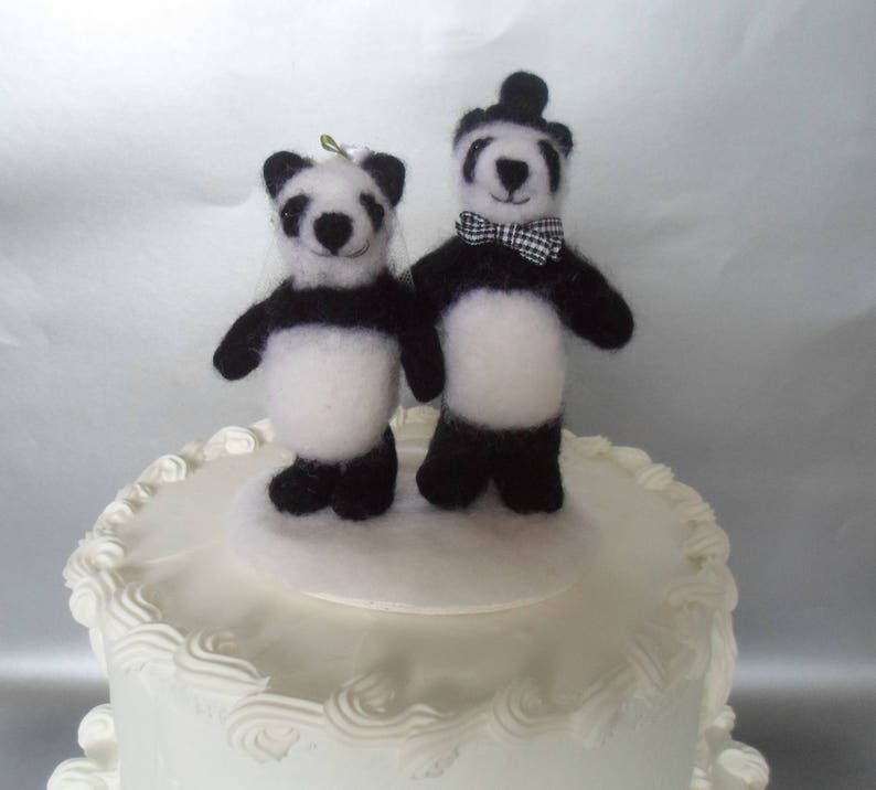  Panda  Couple  Wedding Cake Topper Needle Felted Etsy
