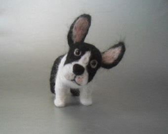 Needle Felted Boston Terrier Puppy