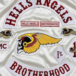 Hells Angels Brotherhood Embroidered Back Patch Set: MC Style Sew-On Biker Vest Jacket Patch