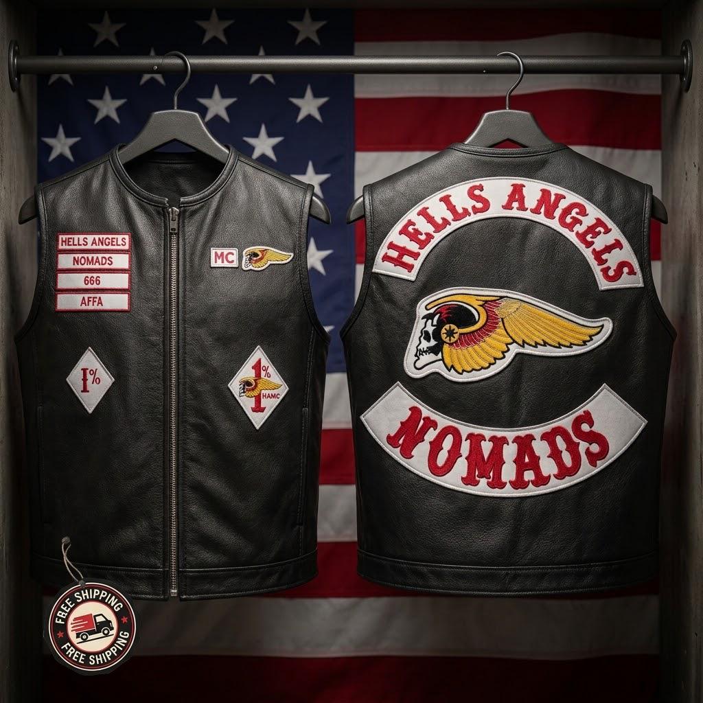 Hell Angels Patch on Leather Vest - Etsy